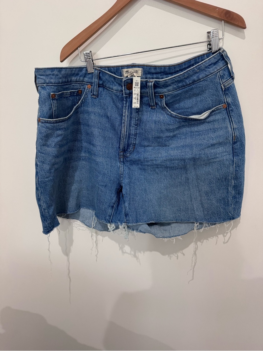 Madewell Distressed Blue Denim Cutoff Shorts